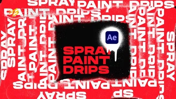 AE模板-涂鸦喷漆滴落过渡Spray Paint Drips Transitions VOL. 1