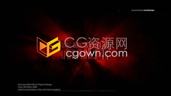 震撼大气史诗粒子三维电影字幕动画文字标题预告片-AE模板下载