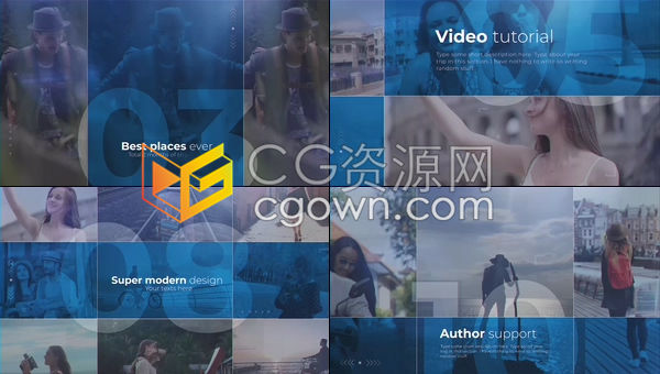 AE模板下载-现代干净极简有趣行程时间线快乐假期回忆相册模板