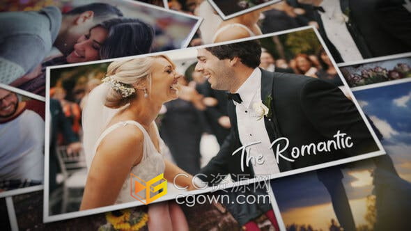 AE模板-3D场景展示浪漫婚礼相册家庭旅行幸福时刻照片专辑