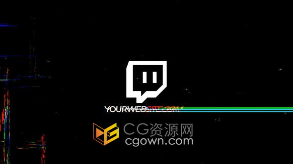 AE模板-数字失真RGB分裂Glitch小故障标志动画
