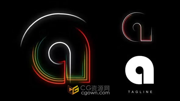 AE模板-多彩闪亮光线动画演绎企业LOGO电影标志片头