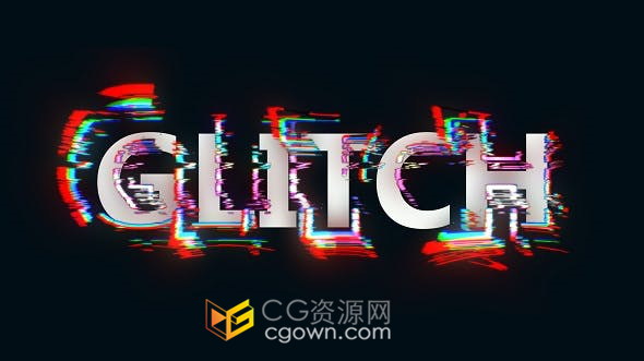 Glitch Alphabet故障特效动画字母与数字字体英文标题制作-AE模板