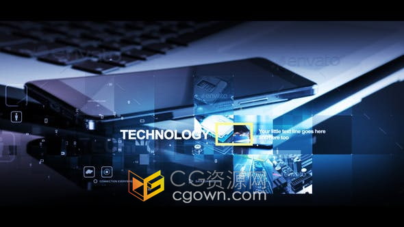 AE模板-现代计算机科技博览会宣传片技术愿景人工智能服务器介绍视频