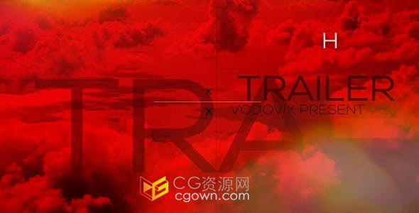 Trailer预告片制作故障特效介绍宣传电影4K分辨率效果-AE模板