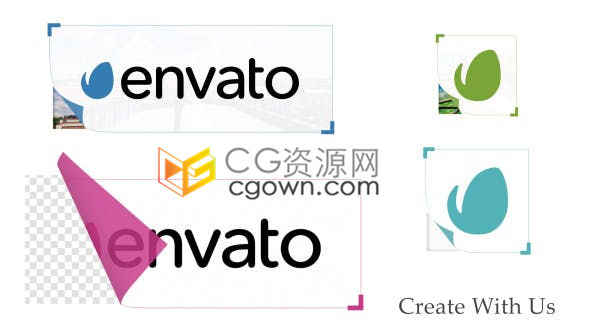 实用经典现代公司LOGO标志片头长和方形线框展开翻脚动画-AE模板下载