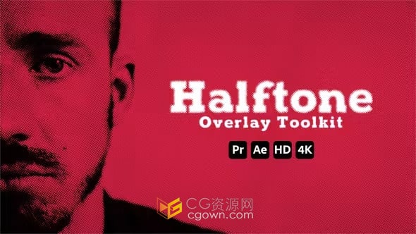 AE与PR模板-10种具有艺术视觉半色调叠加效果工具包