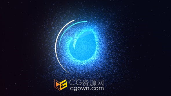 流转粒子特效发光LOGO标志视频片头制作-AE模板