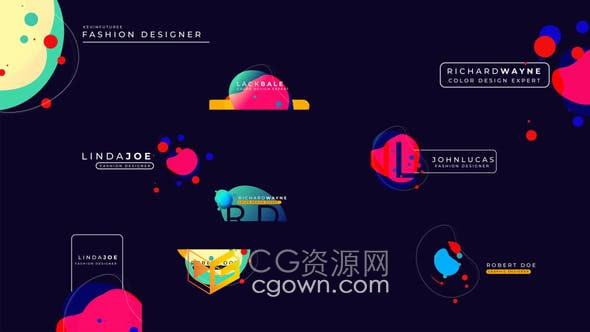 AE模板-彩色动态柔软时尚创意动画角标标题名称字幕介绍