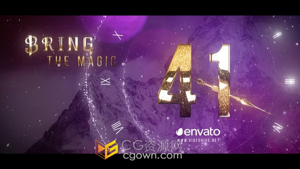 New Year Countdown 2020圣诞节活动庆祝时钟倒数开场视频-AE模板