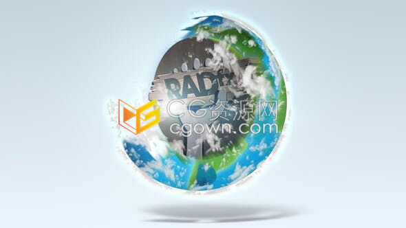 地球图标LOGO展示自然生态环境保护活动开幕野生动物纪录片标志片头-AE模板