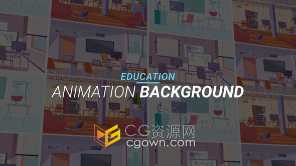 AE模板-医学实验室培训机构学校教室商务办公室教育科研主题插图动画背景