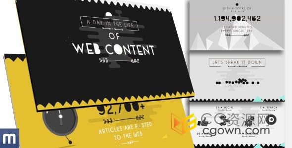 独特排版信息图形数据知识图形可视化表示图标动画公司宣传统计排版演示-AE模板