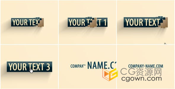 时尚迷你长阴影折叠拼接擦试动画效果平面标题LOGO展示片头-AE模板