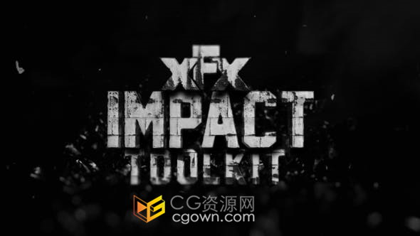 混泥土爆裂破碎石头效果文字标题3D动画视频制作-AE模板