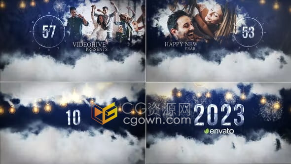 2023新年倒计时模板节日派对欢乐庆祝倒数-AE视频模板