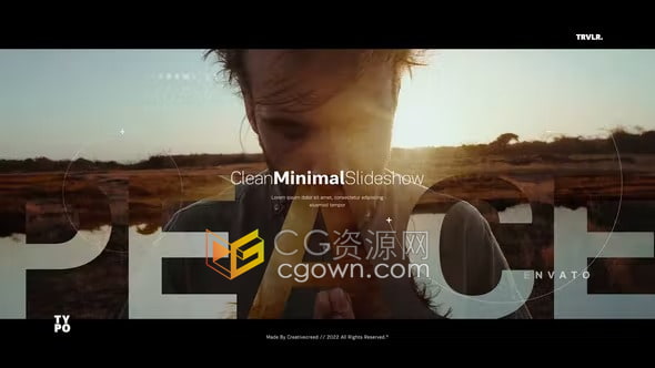 透明大标题遮罩效果清新风格旅行相册-AE视频模板