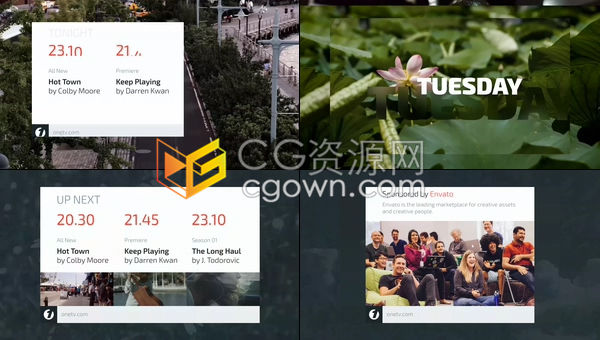 实用广播电视频道节目预告栏目节目播出时间表字幕动画宣传包装-AE模板