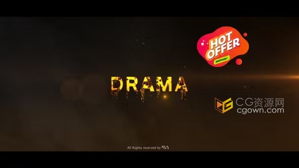 粉碎粒子标题史诗奇幻电影预告片-AE模板