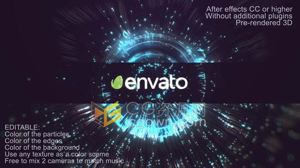 Crystall Particle Logo流动光线汇聚结晶粒子视频片头-AE模板