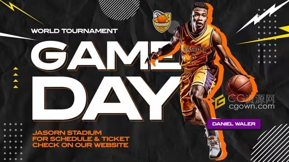 AE模板-体育运动篮球比赛宣传片球员介绍赛队PK预告