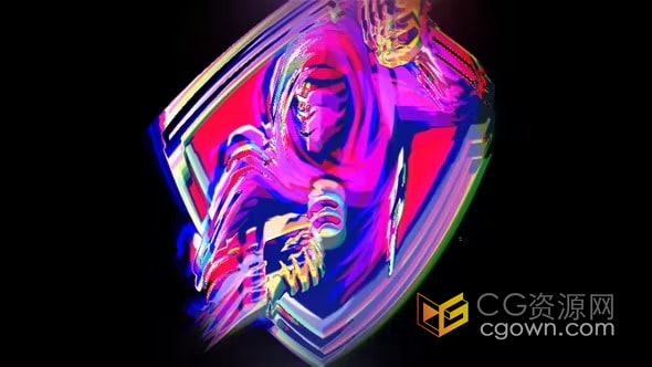 AE模板-快速故障LOGO霓虹灯幻影标志动画