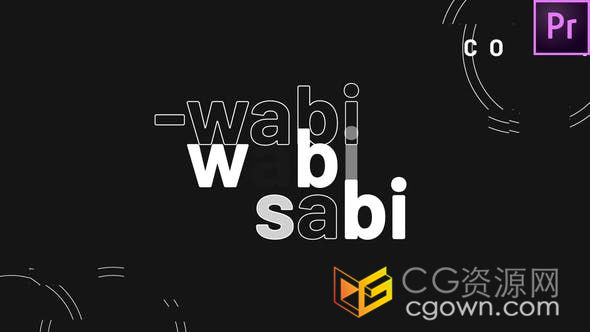 PR预设-独特排版故障效果文本标题体现极简美学动画效果