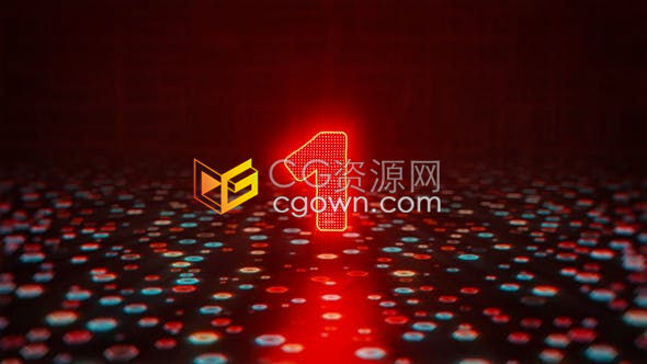 AE模板-科技Glitch故障标识数字倒计时LOGO平滑动画开场白