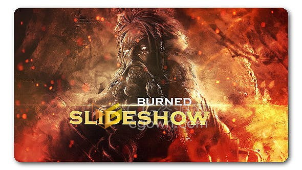 火焰烟雾燃烧转场视觉效果幻灯片电影预告或游戏宣传片-AE模板