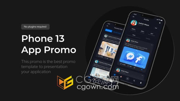 AE模板-iphone13苹果手机3D移动设备展示应用程APP网络网站宣传