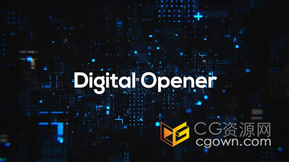 高科技全息技术数字网络深度旋转过渡互联网公司标志介绍片头-AE模板下载