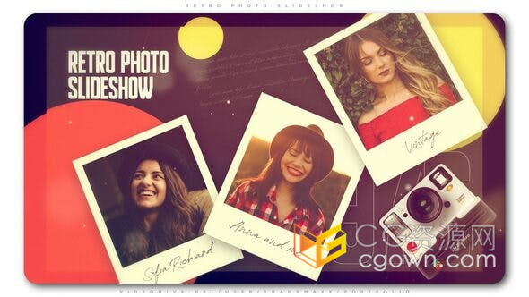 复古风格快速飞行照片幻灯片秀婚礼相册冒险宣传有趣电影预告片-AE模板