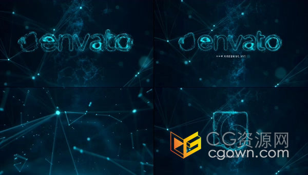 科幻未来Plexus粒子轨迹展示互联网IT技术企业LOGO标志片头-AE模板下载