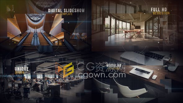 数字技术公司宣传片介绍企业幻灯片高科技视频动画效果-AE模板