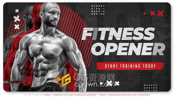 AE模板-现代文本动画时尚过渡效果体育频道介绍健身房宣传片