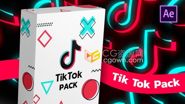 TikTok Pack抖音短视频社交平台点赞关注转发小视频制作-AE模板