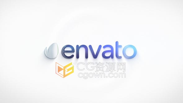 明亮3D标志旋转翻转水波纹动画效果视频片头-AE模板