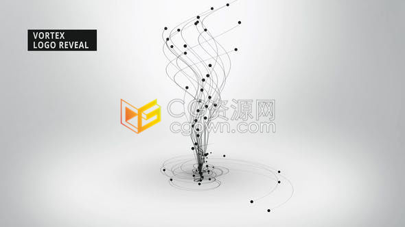 4K优雅轻柔音符线条漩涡状演绎简约企业粒子标志LOGO片头-AE模板