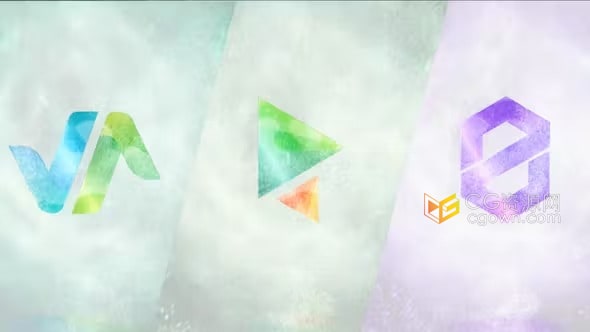 AE模板-烟雾消散明亮的流体标志LOGO动画