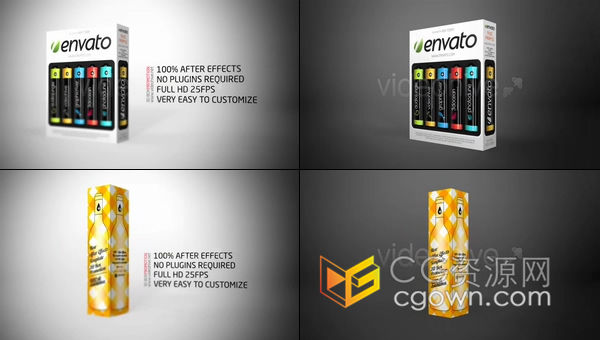 三维包装设计作品展示品牌推广广告宣传产品包装盒演示动画-AE模板