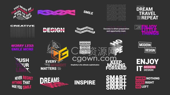 PR预设/AE模板-25个现代独特创意4K文本动画电视节目采访字幕动画