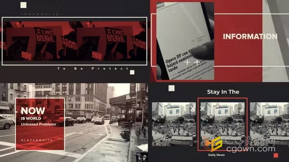 AE模板-时政新闻频道包装片头直播节目信息报道介绍开场