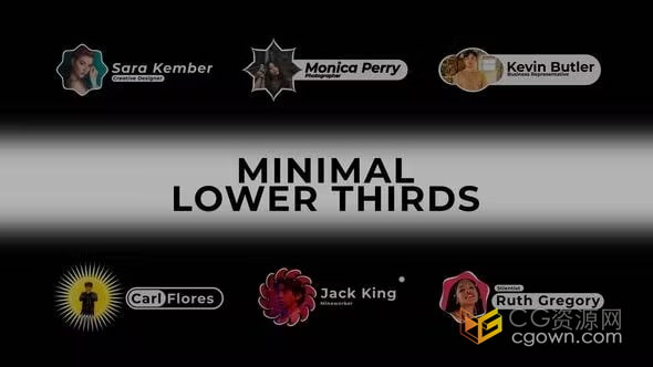 创意不规则图形头像社交媒体宣传标题栏动画AE视频文字模板