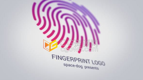 PR预设/AE模板-彩色平缓商务演示手指指纹标志LOGO动画