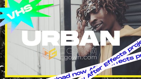 VHS Urban Intro故障动画快速动态时尚视频片头宣传动画-AE模板