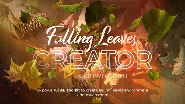 38种精美透明通过秋天落叶叠加动画效果视频制作-AE模板
