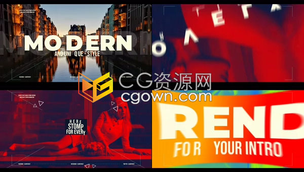 AE模板-明亮多彩时尚节奏感跺脚介绍图文对焦效果宣传片头