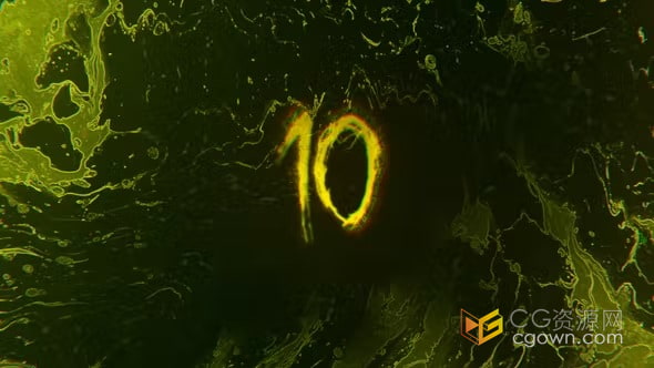 PR与AE模板-像素化流光效果倒数标志惊悚片恐怖电影视频10秒倒计时