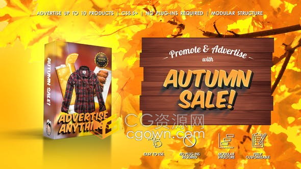 秋季特卖超市销售店铺购物双十一卖场宣传活动视频-AE模板