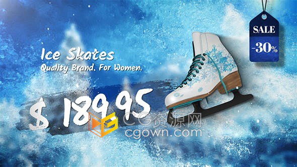 冬季特卖大减价广告视频时尚服装鞋子溜冰鞋运动玩具衬衫夹克帽子-AE模板